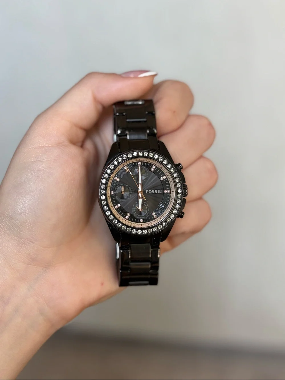 Fossil Decker Chronograph Black Stainless Steel Watch (Model: ES3596)
